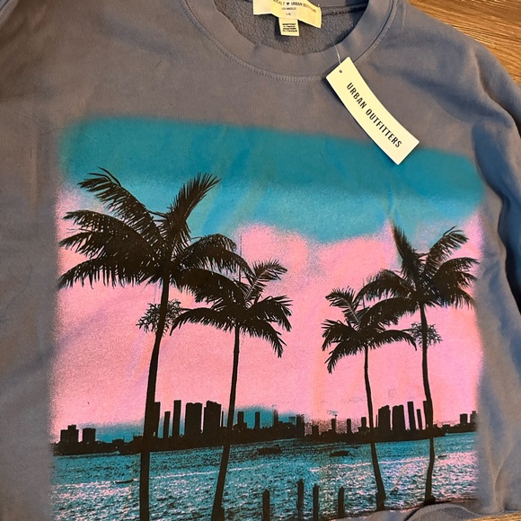 Project Social T Miami Cropped Sweatshirt Large/X-large Hoodie Fleece L XL - Picture 4 of 6